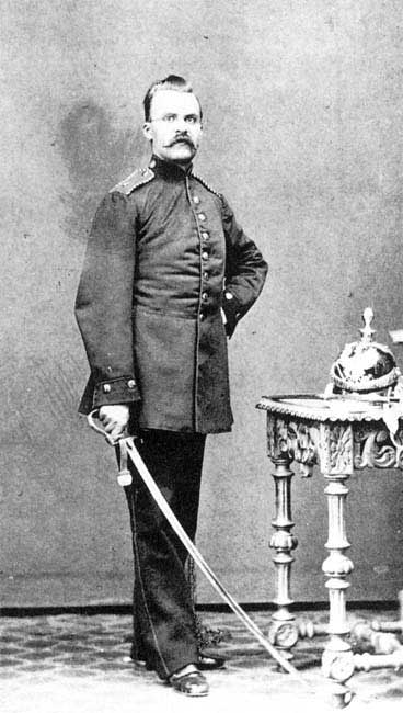picture of Friedrich Nietzsche as a Prussian artilleryman in 1868